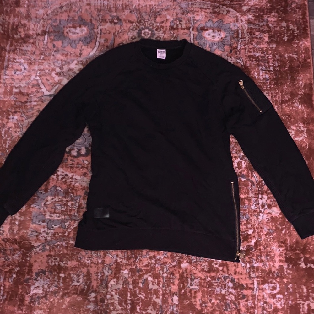 Crook’s & Castles black sweater with gold zippers